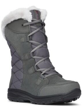 Columbia Ice Maiden ll Womens Grey Lace Up Winter Boots, size 7.5